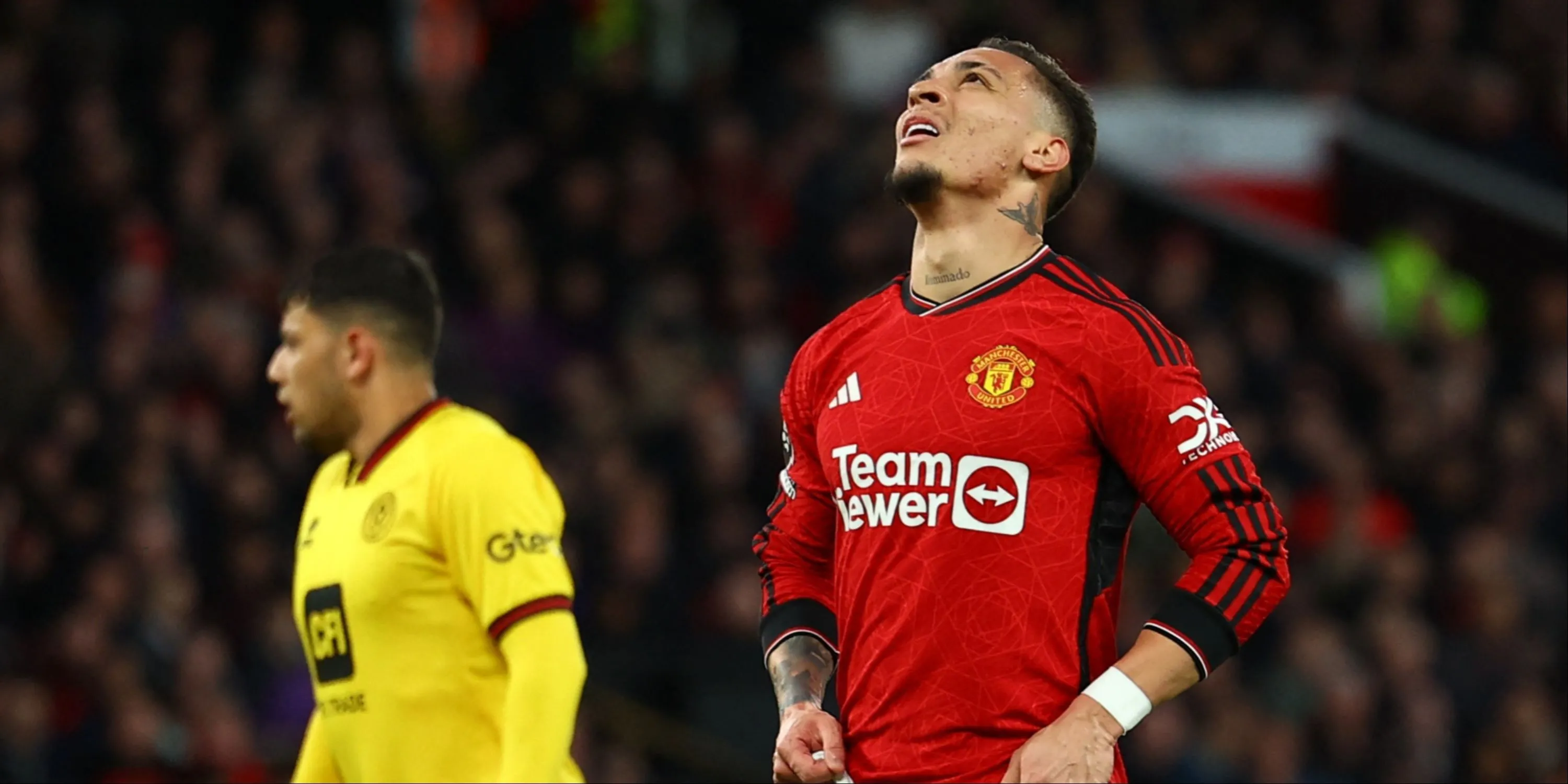 Antony trong trận đấu giữa Man Utd và Sheffield Utd tại Ngoại hạng Anh