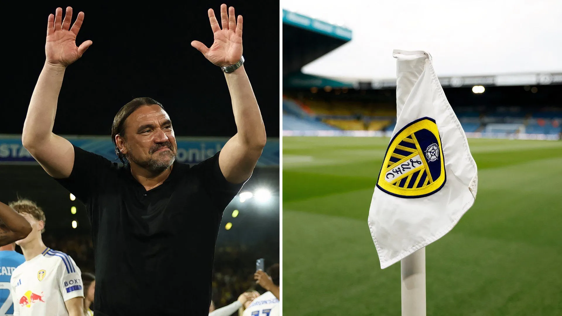 HLV Daniel Farke của Leeds United ăn mừng cùng đội bóng