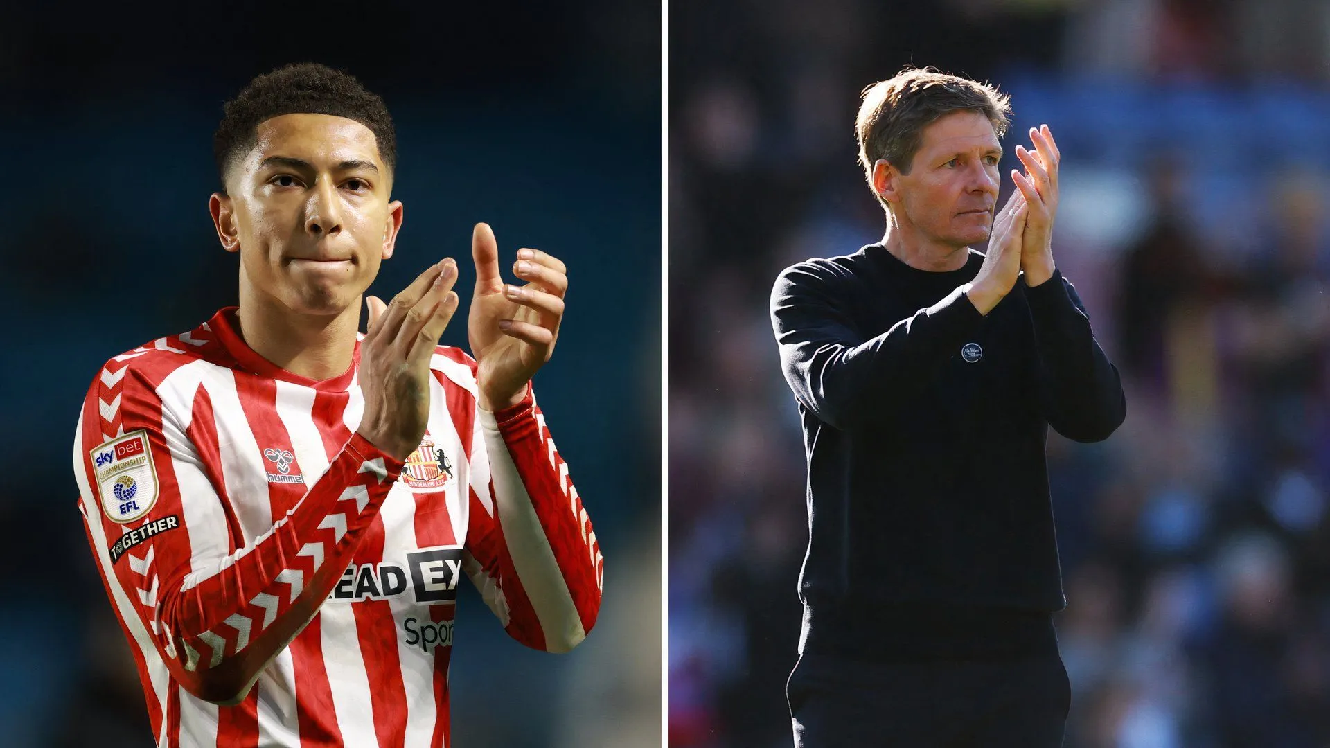 Jobe Bellingham của Sunderland và HLV Oliver Glasner của Crystal Palace giữa tin đồn chuyển nhượng