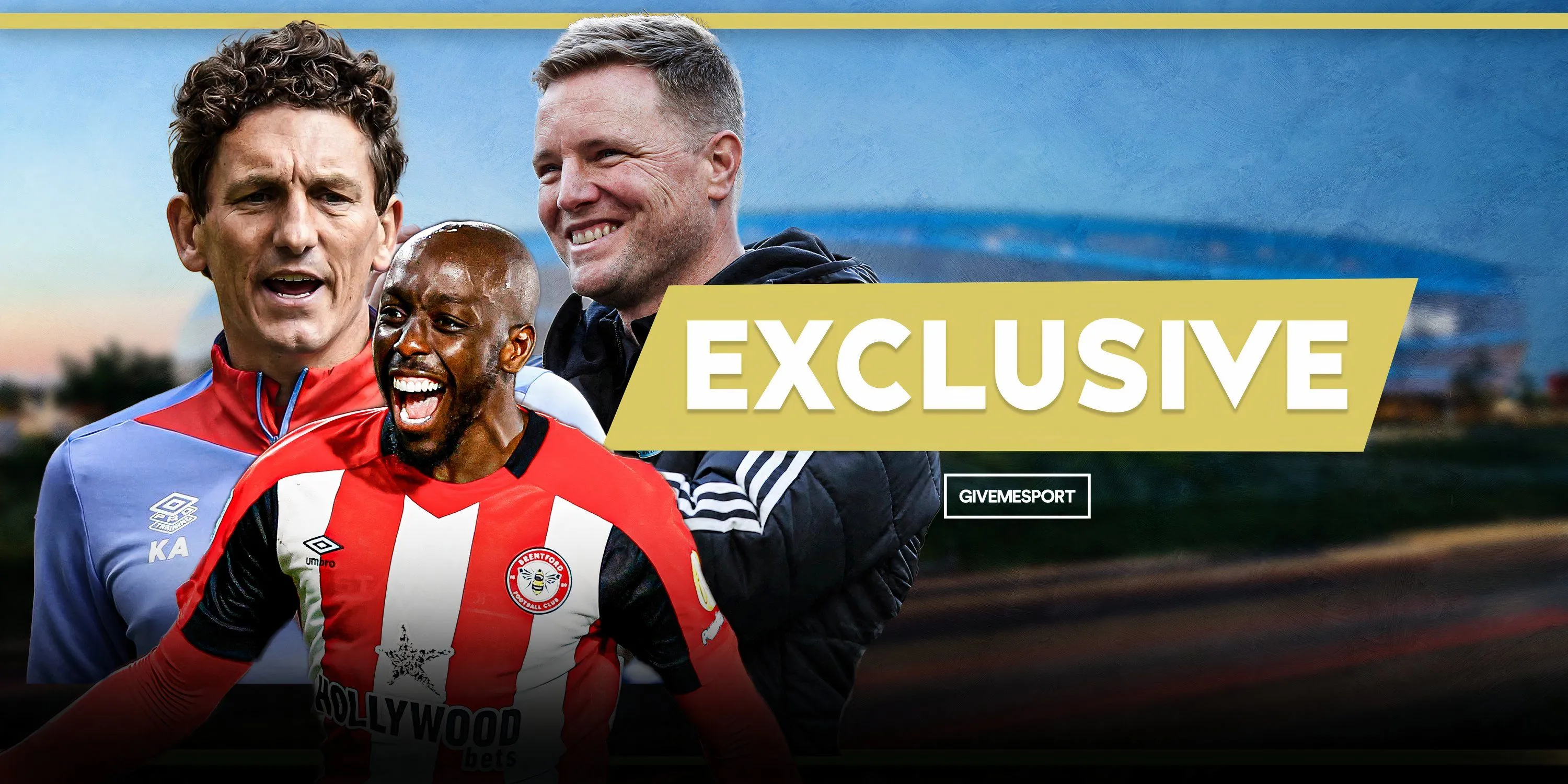 Huấn luyện viên Eddie Howe của Newcastle United và tiền đạo Yoane Wissa của Brentford