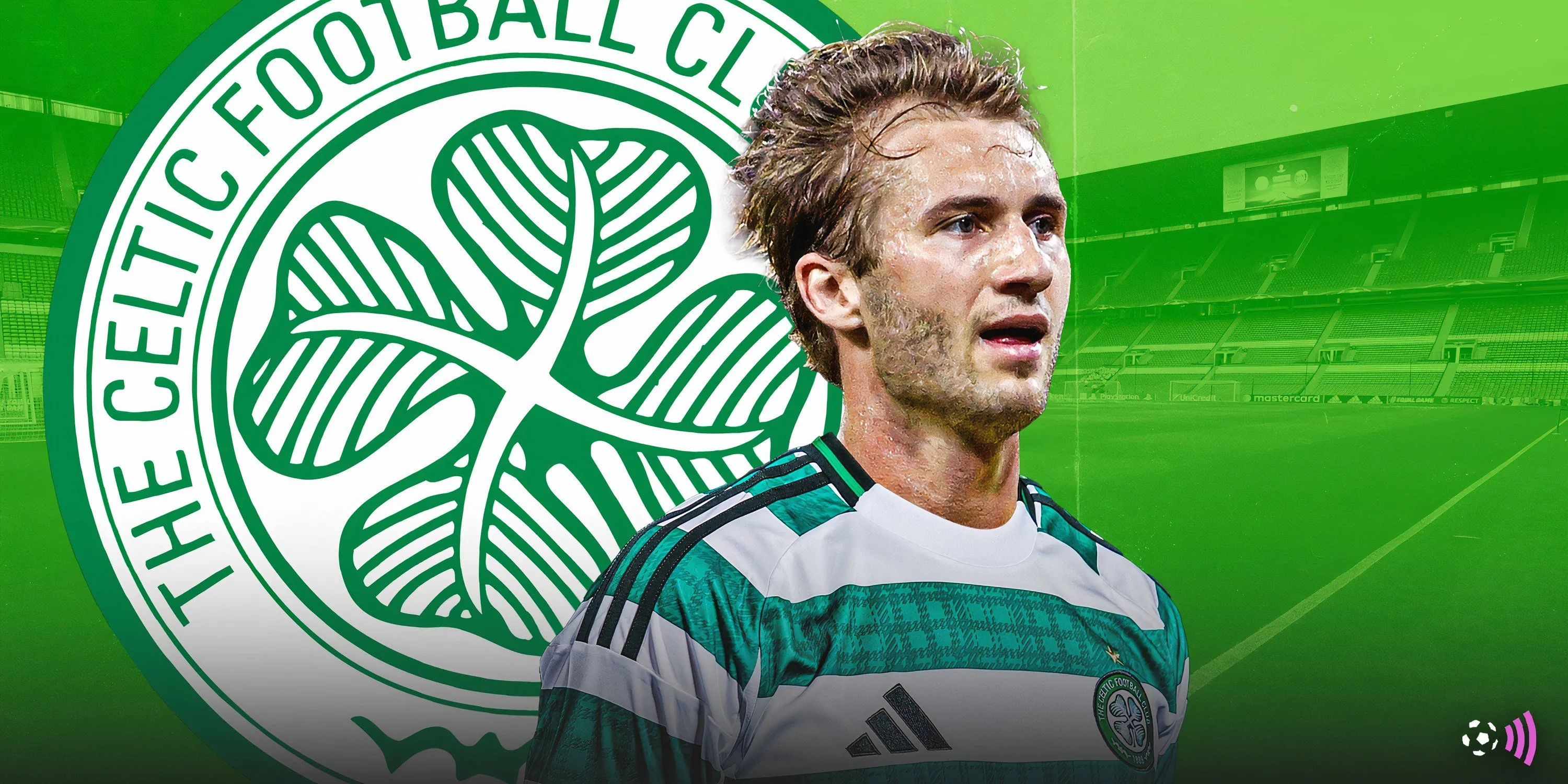 Tiền vệ Benjamin Nygren của Celtic kiểm soát bóng trong trận ra mắt Premiership
