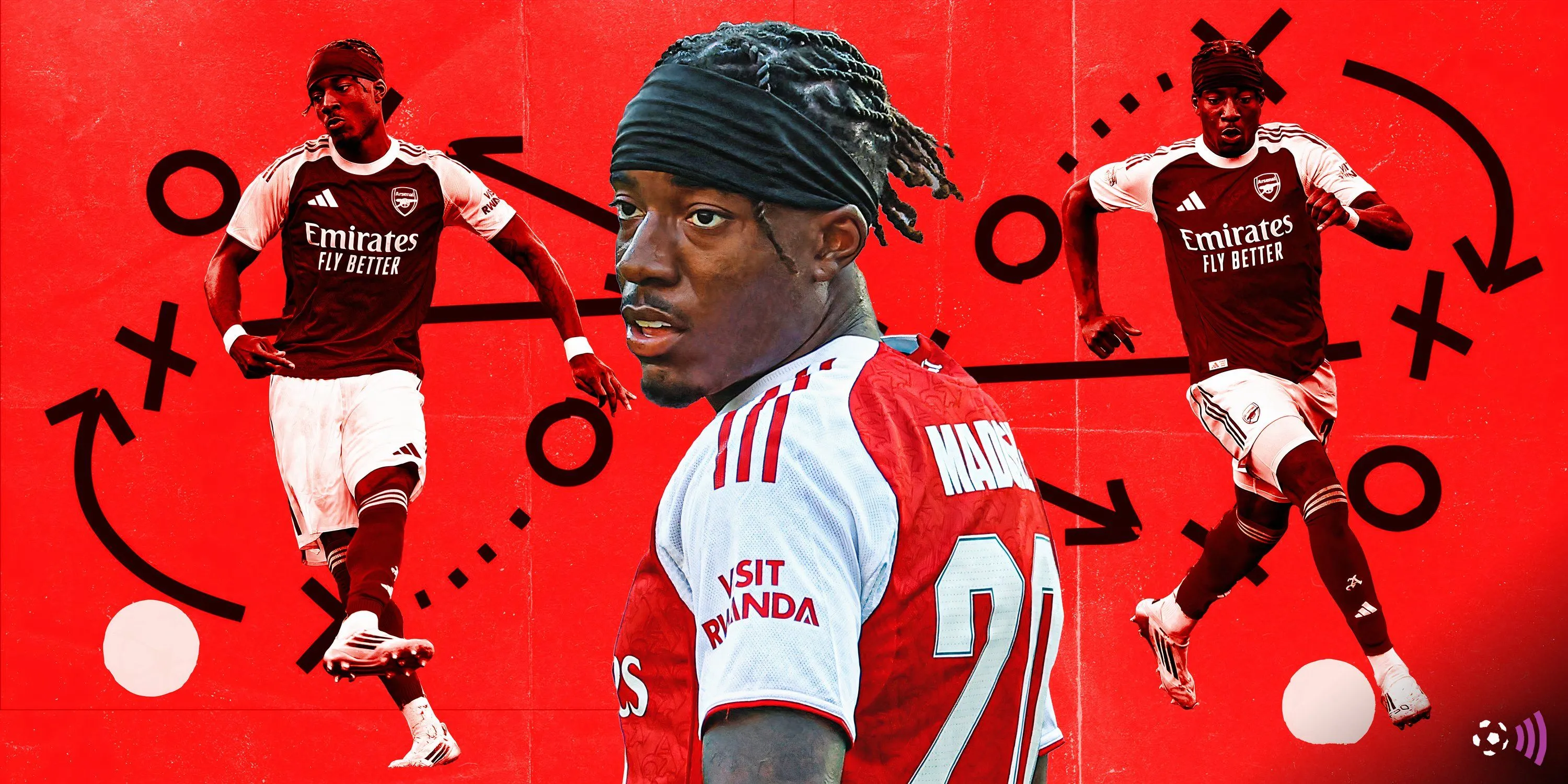 Noni Madueke trong buổi tập phục hồi, được đội ngũ y tế Arsenal giám sát